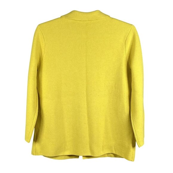 Talbots Womens L Spring Yellow Open Cardigan Wool Blend Knit Sweater Blazer - Picture 9 of 16